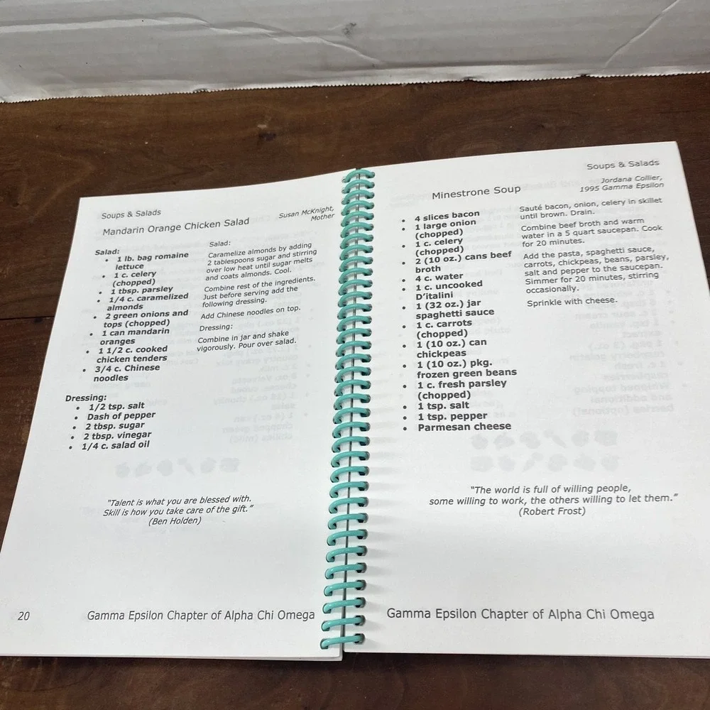Angel Food Cookbook Alpha Chi Omega Gamma Epsilon 2005 Recipes Stillwater OK